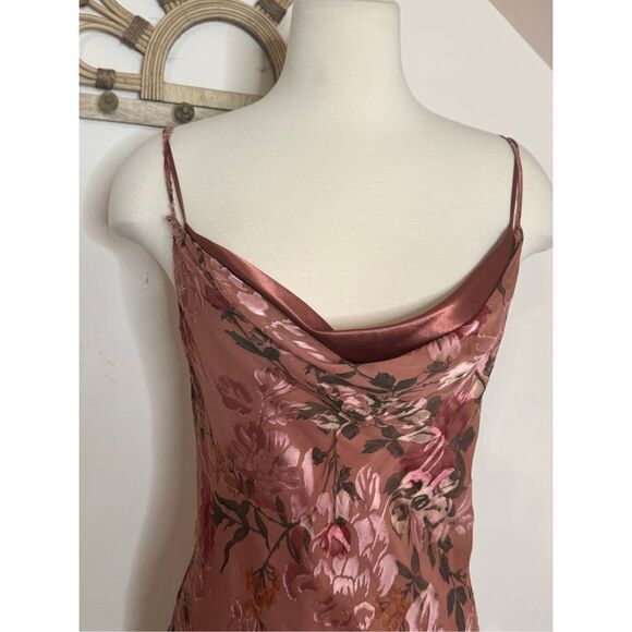 Bonnie Strauss Vintage Floral Velvet Burnout Maci Slip Dress S/M - Picture 5 of 9